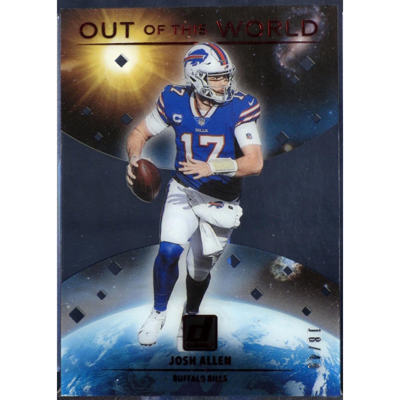 2021 Panini Clearly Donruss Josh Allen #OW-JA Out of this World Red /49