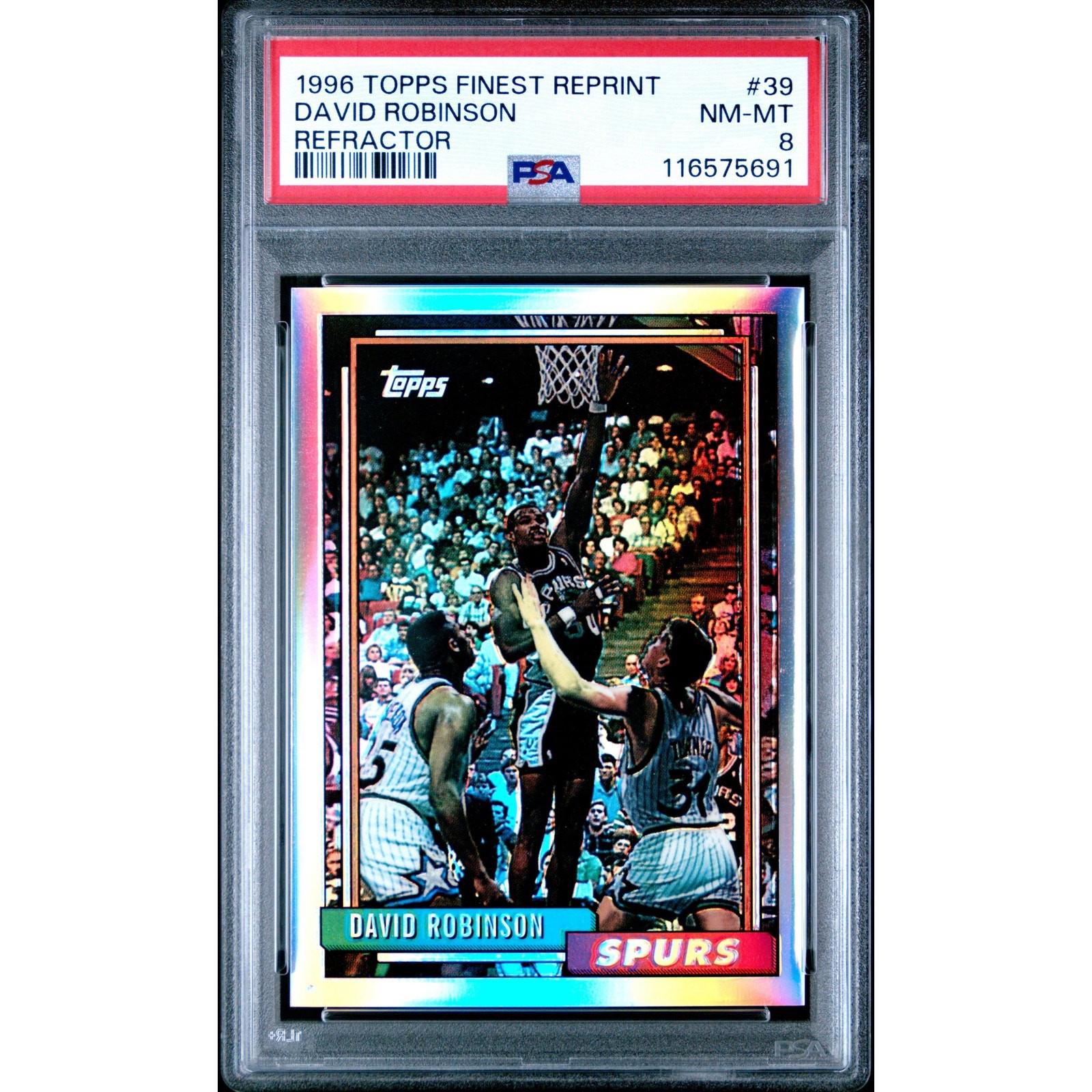 1996 Topps Finest Reprint David Robinson #39 Refractor PSA 8