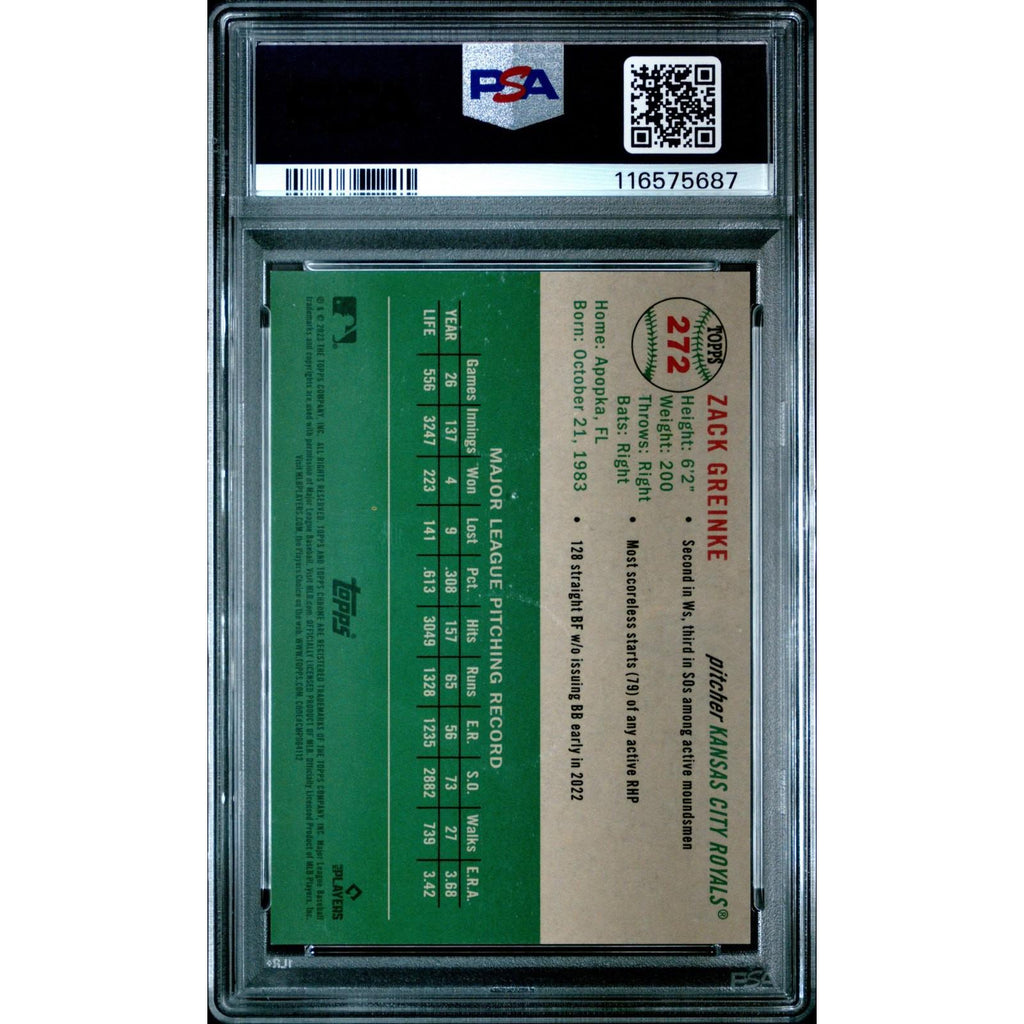 2023 Topps Chrome Platinum Anniversary Zack Greinke #272 PSA 9 POP 2