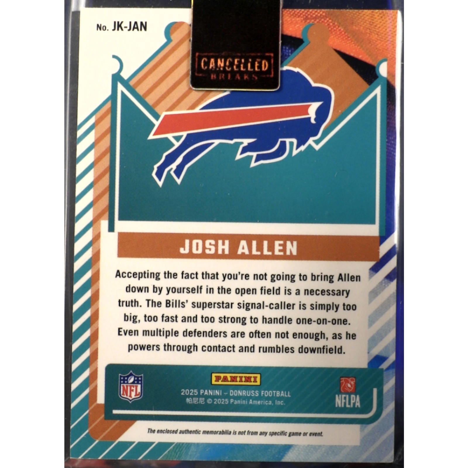 2025 Panini Donruss Josh Allen #JK-JAN