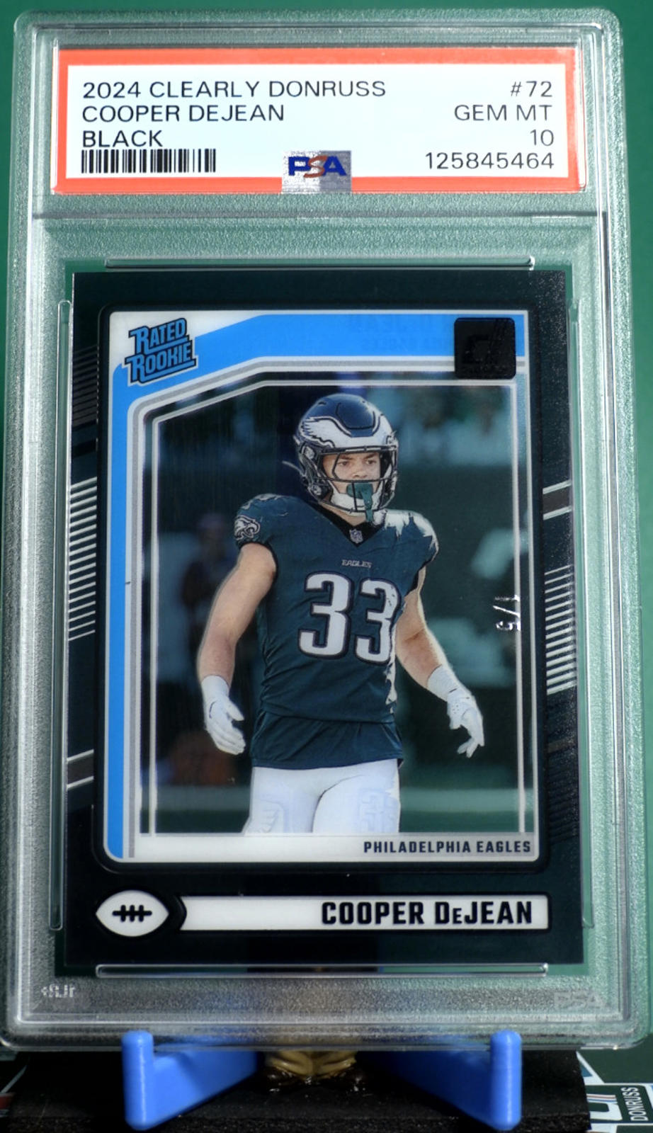 2024 Panini Clearly Donruss Cooper Dejean #72 Black 1/5 PSA 10 POP 1