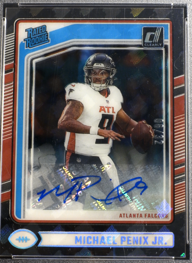 2024 Panini Clearly Donruss Michael Penix Jr. RR-Logo #59 PSA 9/Auto 10 POP 1