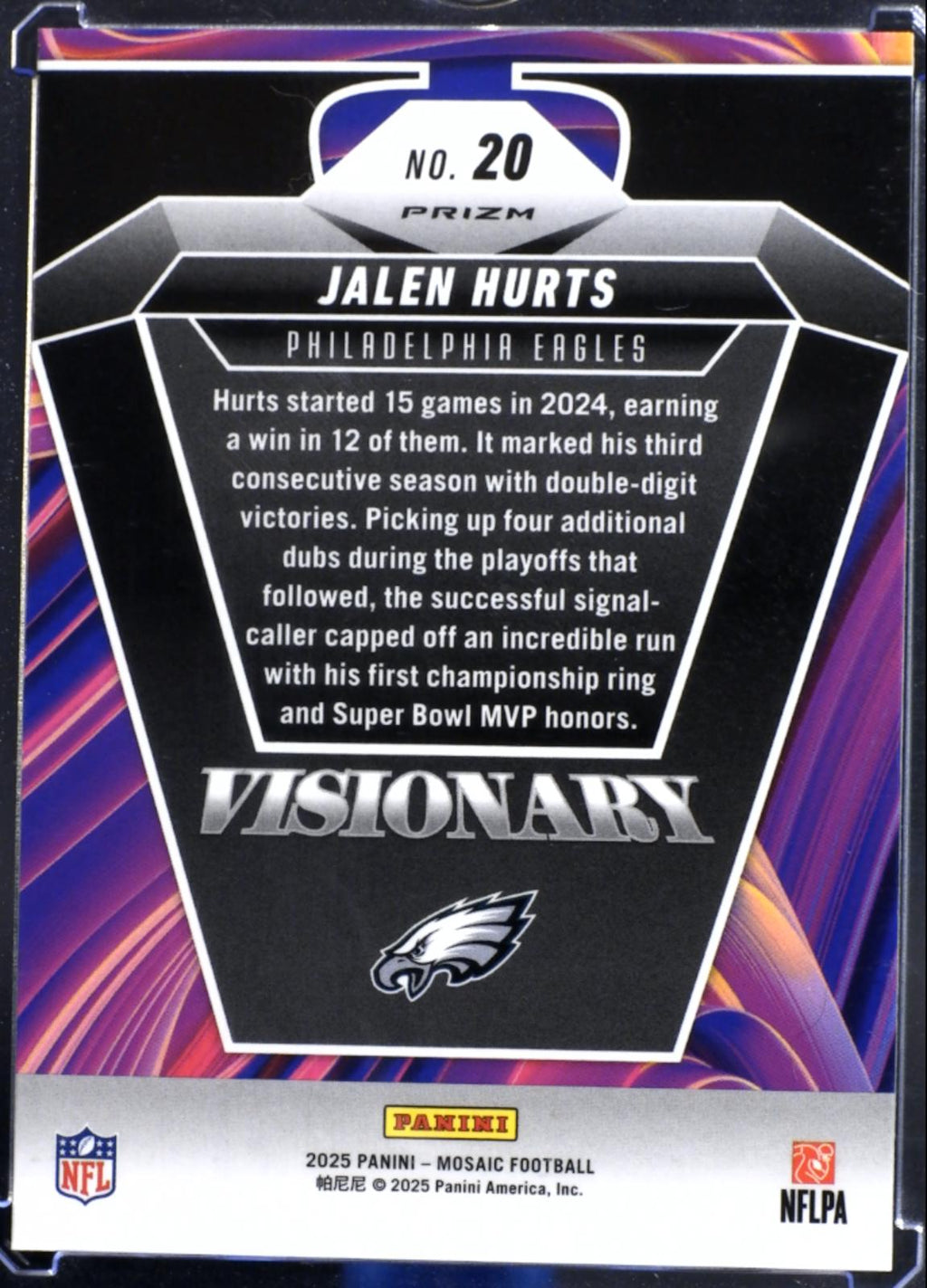 2025 Panini Mosaic Visionary Jalen Hurts #20